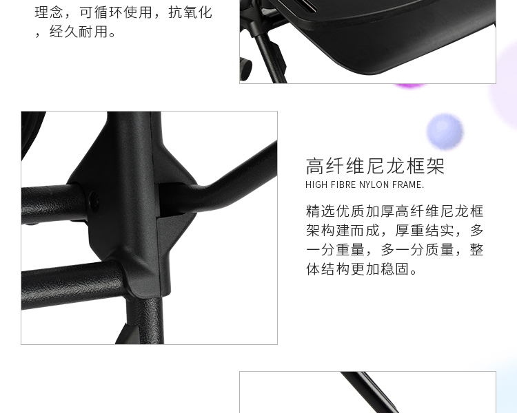 新款黑色办公椅网布培训椅图片